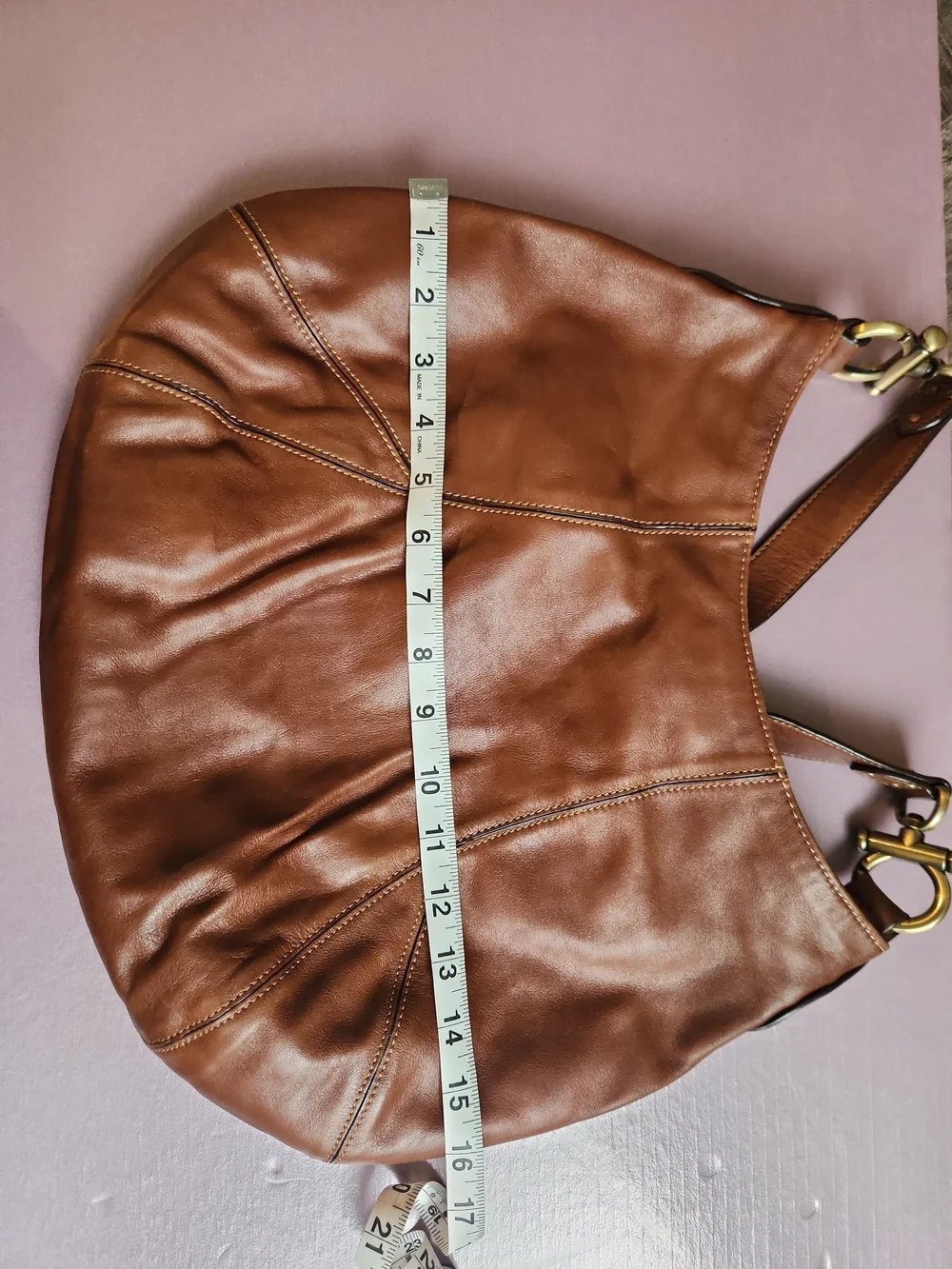 The Limited Classic Brown Leather Hobo Shoulder Bag